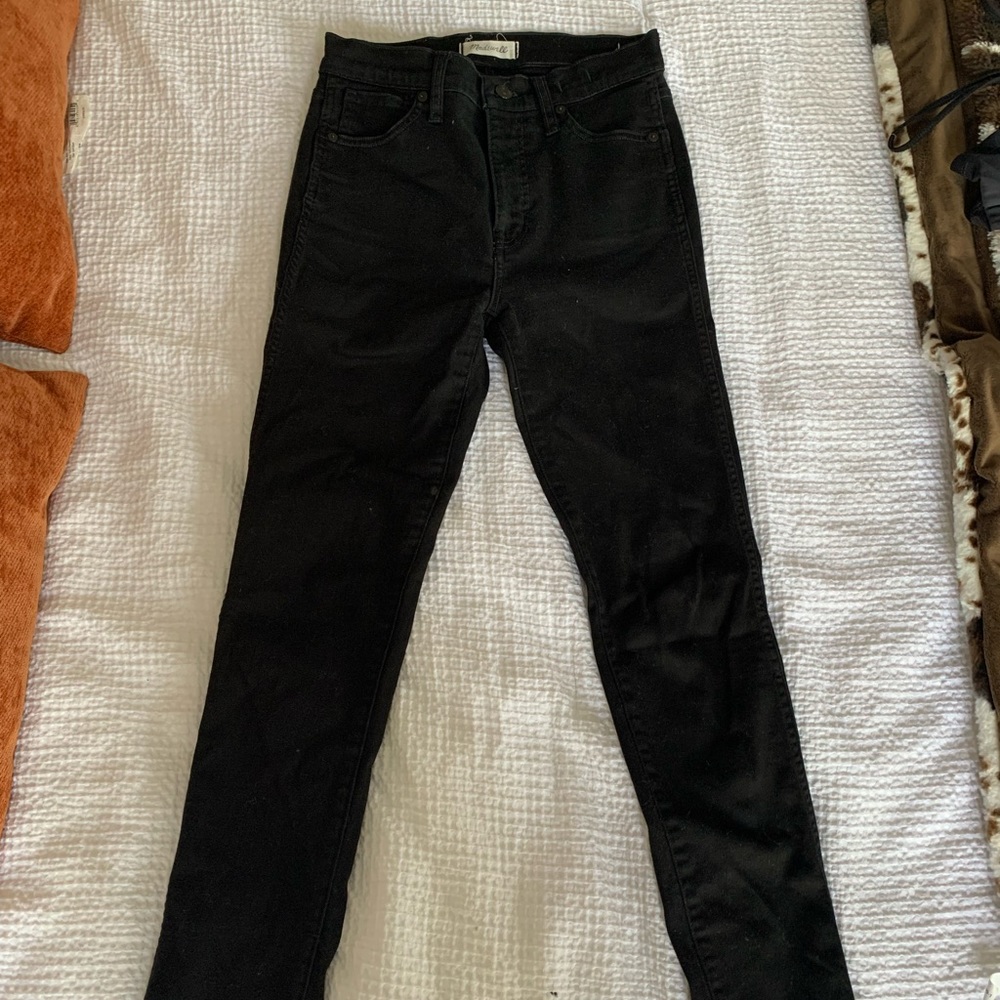 Madewell 10” high rise black skinny jeans